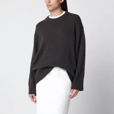 Lisa Yang Crewneck Sweater Noor In Dark Fern Cashmere In Gray