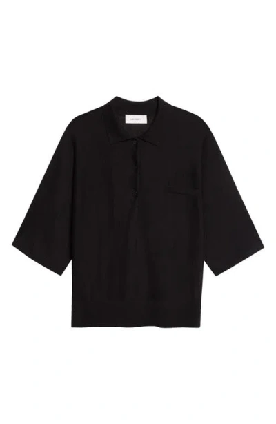 Lisa Yang Norie Cashmere Polo Sweater In Black