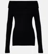 Lisa Yang Off-shoulder Cotton And Cashmere Top In Black
