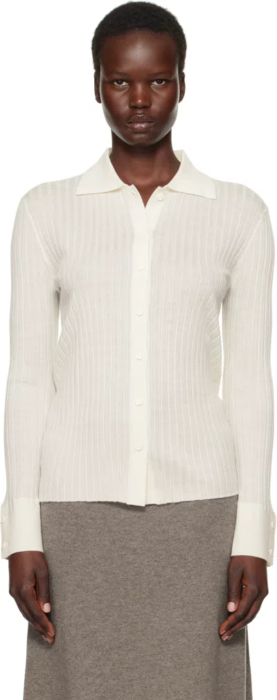 Lisa Yang Off-white Aria Cardigan In Iv Ivory