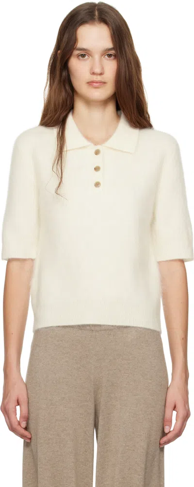 Lisa Yang Off-white Carolyn Polo In Cz Cream Brushed