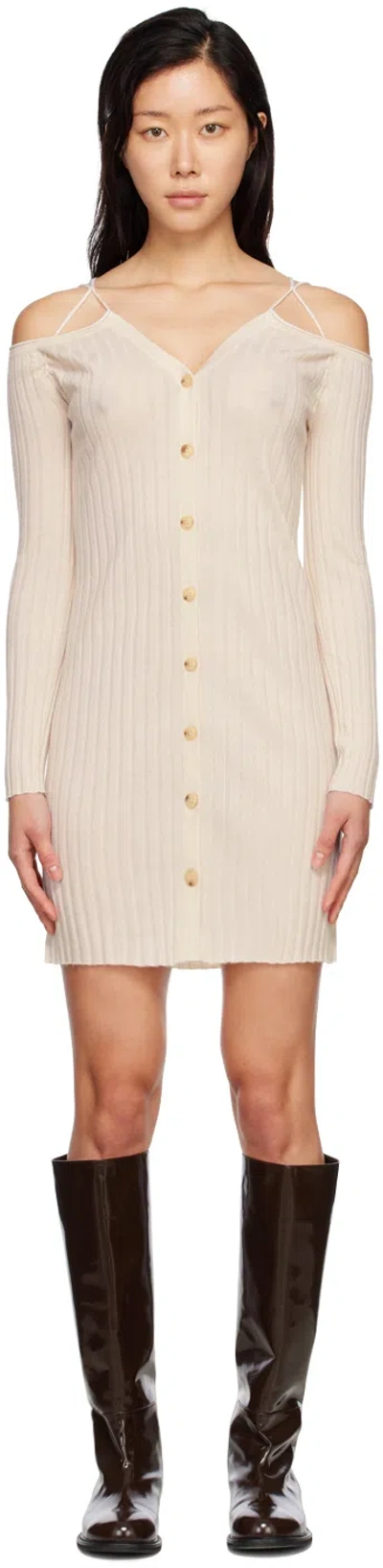 Lisa Yang Off-white Clarita Midi Dress In Eg Eggshell