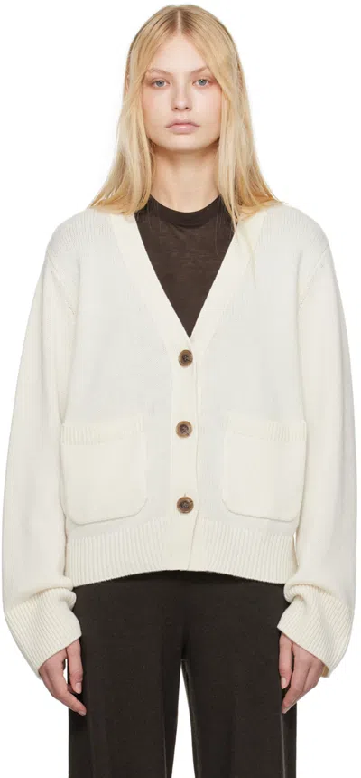 Lisa Yang Off-white Danni Cardigan In Cr Cream