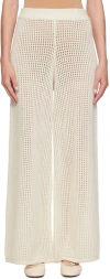 Lisa Yang Mei Open-knit Cashmere Pants In Cr Cream