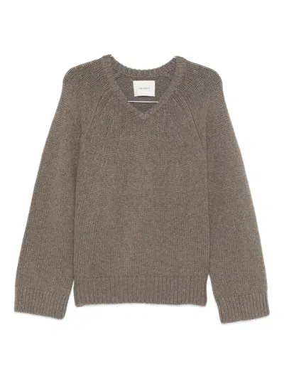 Lisa Yang Oia V-neck Sweater In Brown