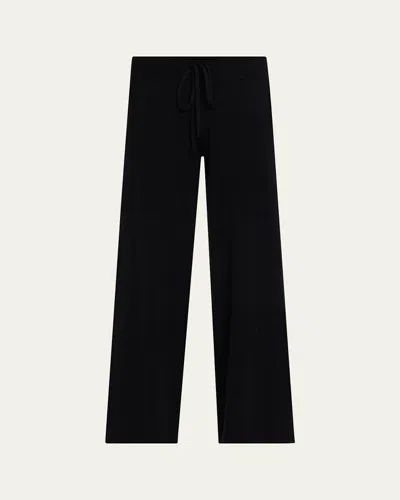 Lisa Yang Omi Cashmere Knit Straight-leg Ankle Trousers In Black