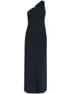 Lisa Yang Olivia One-shoulder Cotton And Cashmere-blend Maxi Dress In Blue