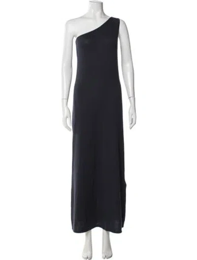 Pre-owned Lisa Yang One-shoulder Long Dress In Blue