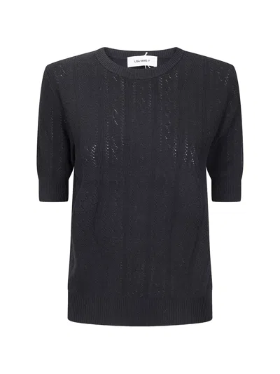Lisa Yang Openwork Crew-neck T-shirt In Gray