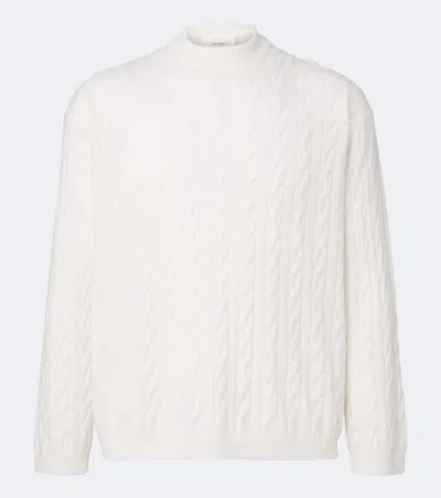 Lisa Yang Oskar Cable-knit Cashmere Sweater In White