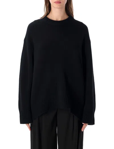 Lisa Yang Oversized Cashmere Crewneck Sweater In Nero
