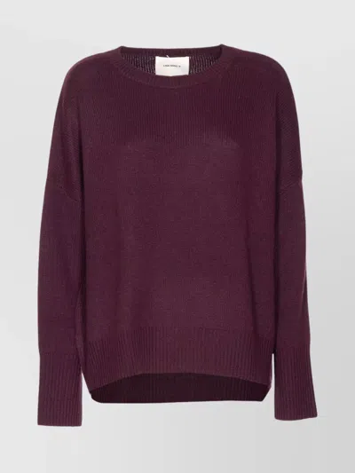 Lisa Yang Oversized Crewneck Knitwear Long Sleeves In Burgundy