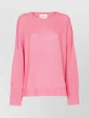 Lisa Yang Oversized Crewneck Knitwear Side Slits In Pink