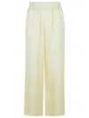 Lisa Yang Wide-leg Ivory Silk Trousers In Beige