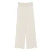 Lisa Yang Wide-leg Trousers With Ribbed Waistband And Drawstring Fastening In White