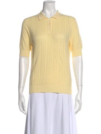 Pre-owned Lisa Yang Patterned Short Sleeve Polo W/ Tags In Neutral