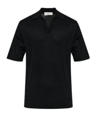 Lisa Yang Peter Knitted Polo Shirt In Black