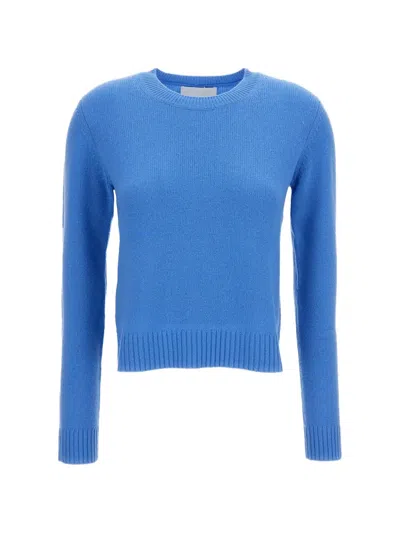 Lisa Yang Plain-knit Crew-neck Sweater In Blue