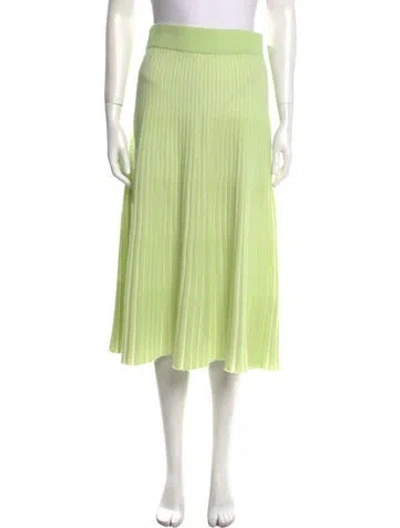 Pre-owned Lisa Yang Pleated Accents Midi Length Skirt In Green