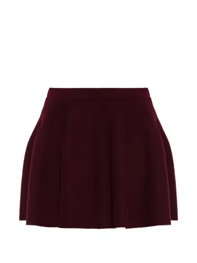 Lisa Yang Pleated Cashmere Mini Skirt In Burgundy