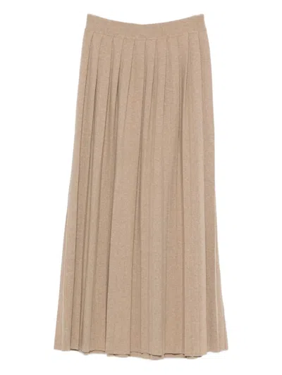 Lisa Yang Pleated Skirt In Brown