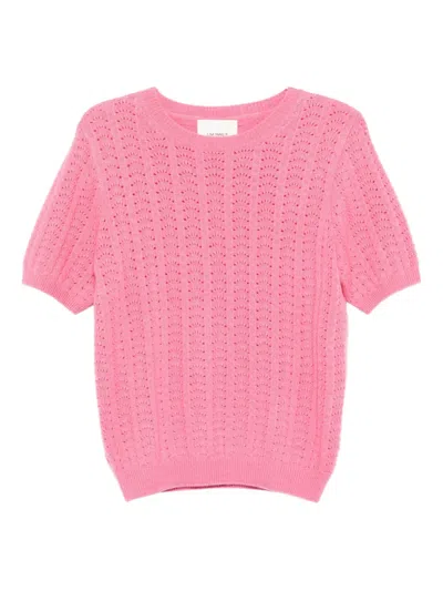 Lisa Yang Pointelle Short-sleeve Top In Pink