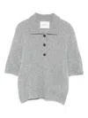 Lisa Yang Polo Button Sweater In Gray