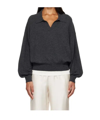 Lisa Yang Polo Collar Sweater In Grey