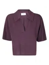 Lisa Yang Neela T-shirt Knitwear Brown In Burgundy