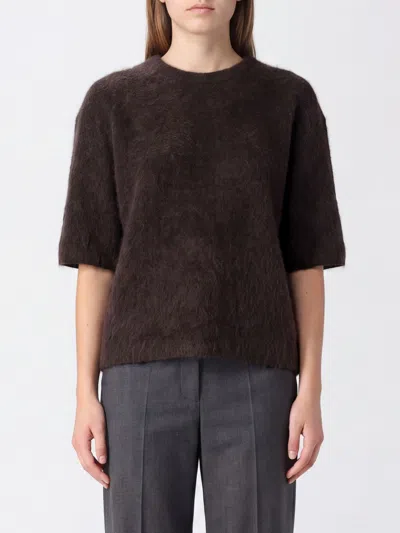 Lisa Yang Polo Shirt Woman Color Grey In Brown