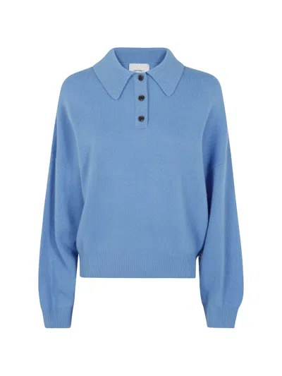 Lisa Yang Polo-collar Cashmere Sweater In Blue