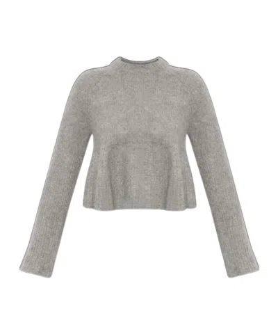 Lisa Yang Portia Peplum Knitted Sweater In Gray