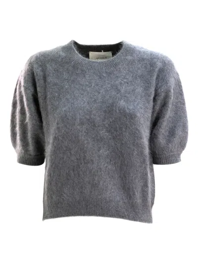 Lisa Yang Puff-sleeve Mohair Sweater In Gray
