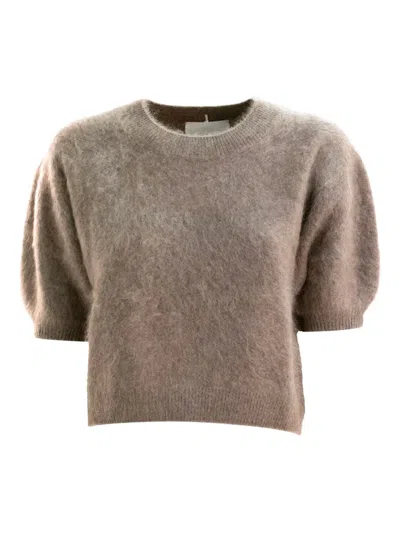 Lisa Yang Puff-sleeve T-shirt In Brown