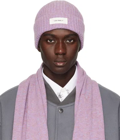 Lisa Yang Purple Menton Beanie In Im Iris Melange