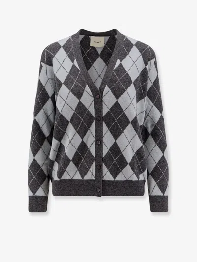 Lisa Yang Raelyn Sparkle Jacquard Cardigan In Gray