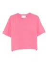 Lisa Yang Raw-hem Short-sleeve Sweater In Pink