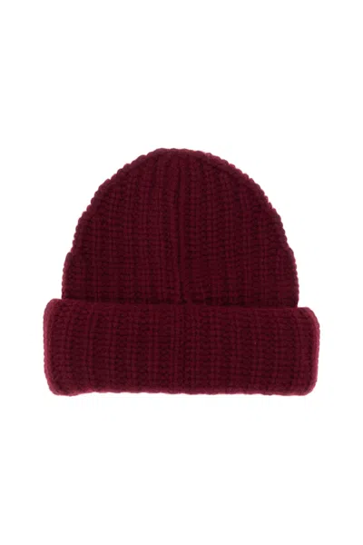 Lisa Yang Red Cashmere Beatris Beanie In Burgundy