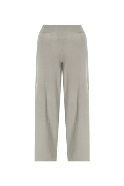 Lisa Yang Marlo Side-slit Cashmere Trousers In Grey