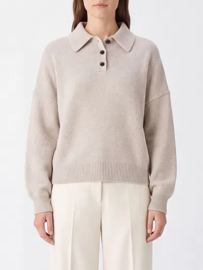 Lisa Yang Relaxed Fit Pure Cashmere Long-sleeved Knitted Polo In Neutral