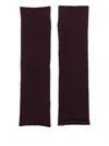 Lisa Yang Ribbed Arm Warmers In Burgundy