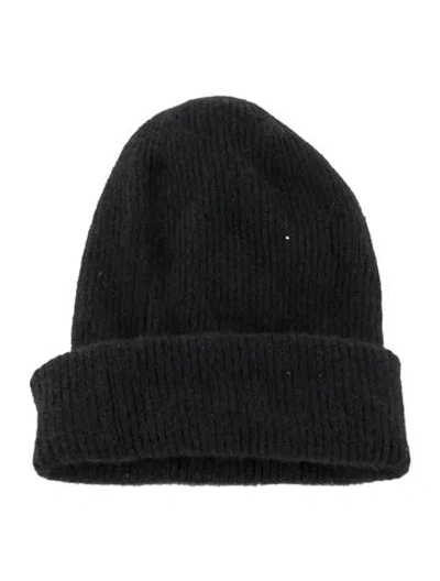 Pre-owned Lisa Yang Ribbed Beanie In Black