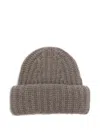 Lisa Yang Ribbed Beanie In Brown