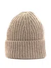 Lisa Yang Ribbed Beanie Hat In Neutral