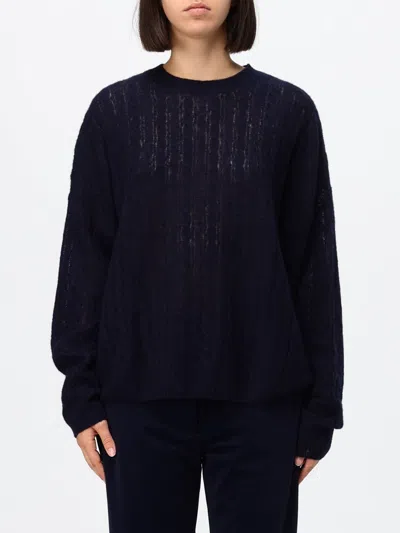 Lisa Yang Ribbed Cashmere And Silk Blend Crewneck Jumper In Blue