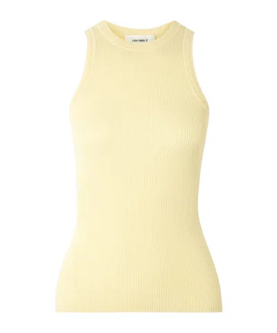 Lisa Yang Amya Ribbed Cotton And Cashmere-blend Tank In Yellow