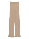 Lisa Yang Ribbed Flared Trousers In Brown