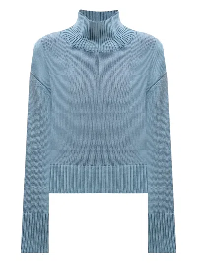 Lisa Yang Ribbed High-neck Sweater In Blue
