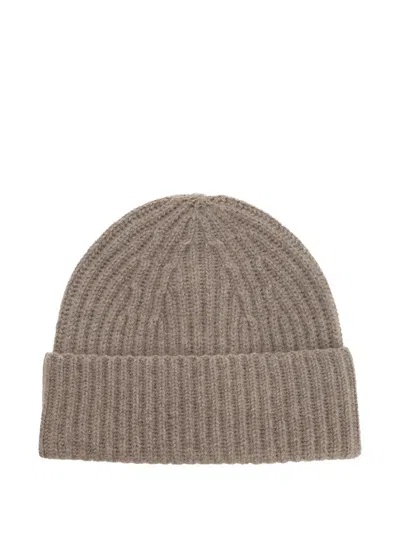 Lisa Yang Ribbed-knit Beanie In Brown