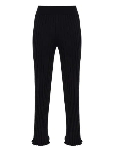 Lisa Yang Ribbed-knit Flared Trousers